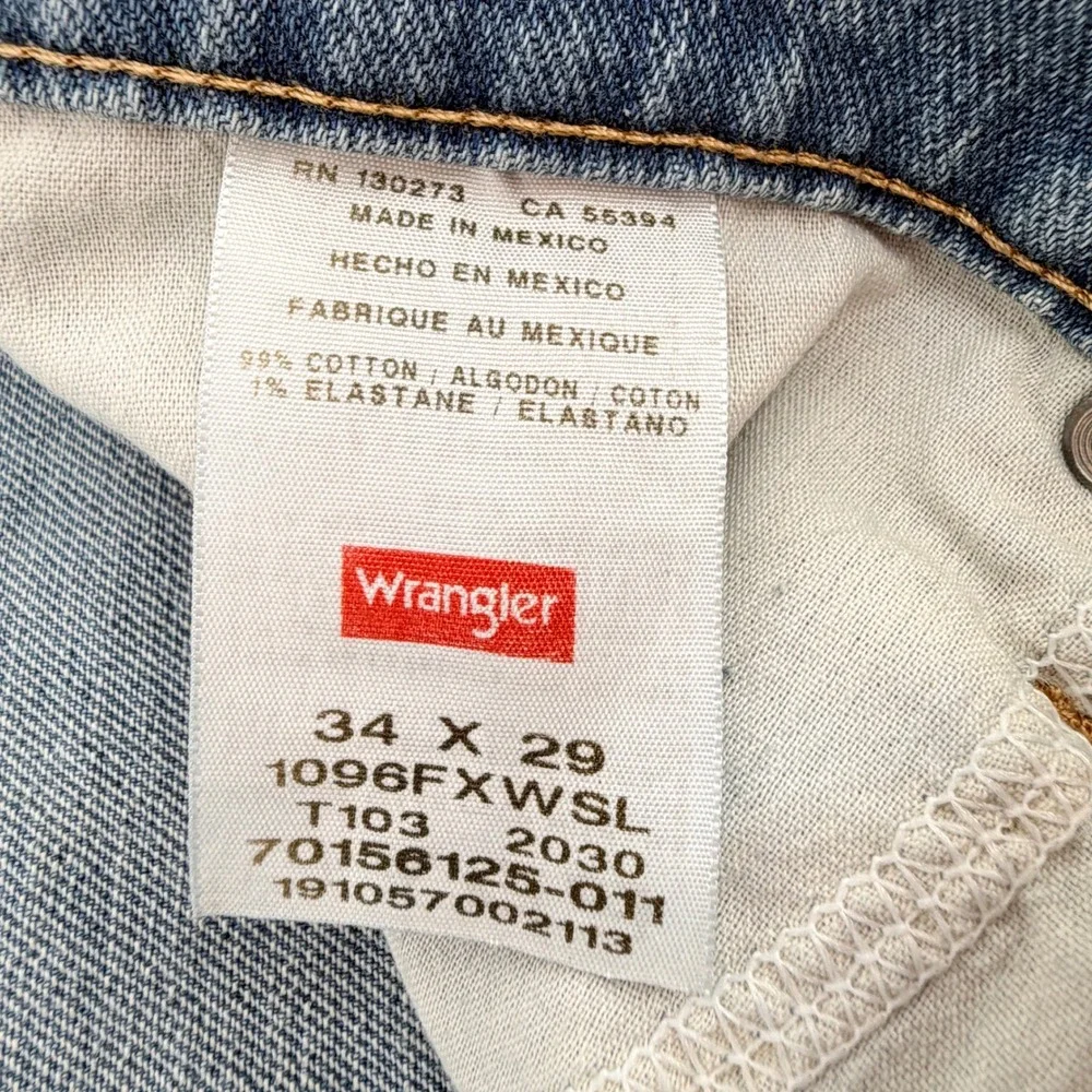 Wrangler Jeans Mens 34x29(hemmed to 27) Light Blue Straight Leg Premium Quality